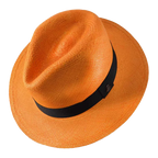 Classic Panama Hat - Orange with Black Band
