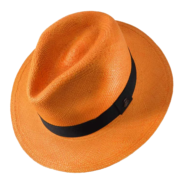 Classic Panama Hat - Orange with Black Band