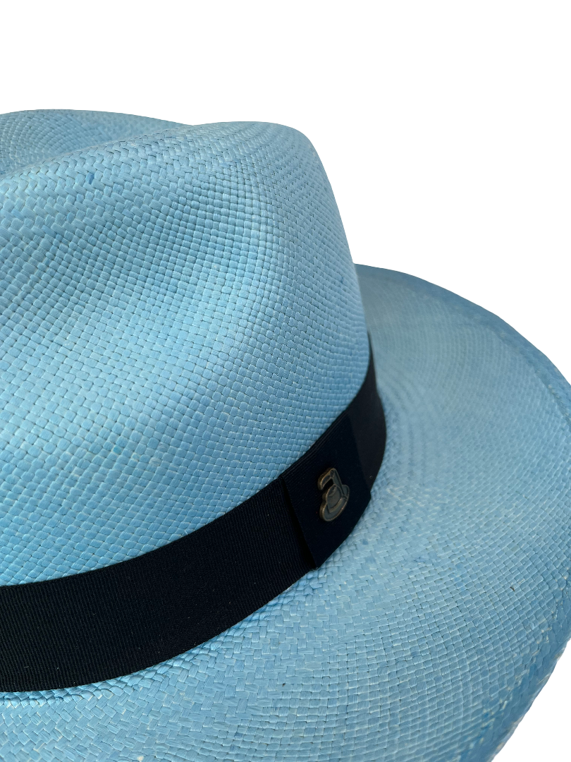 Classic Panama Hat - Light Blue with Black Band