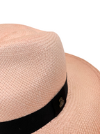 Classic Panama Hat - Pink with Black Band