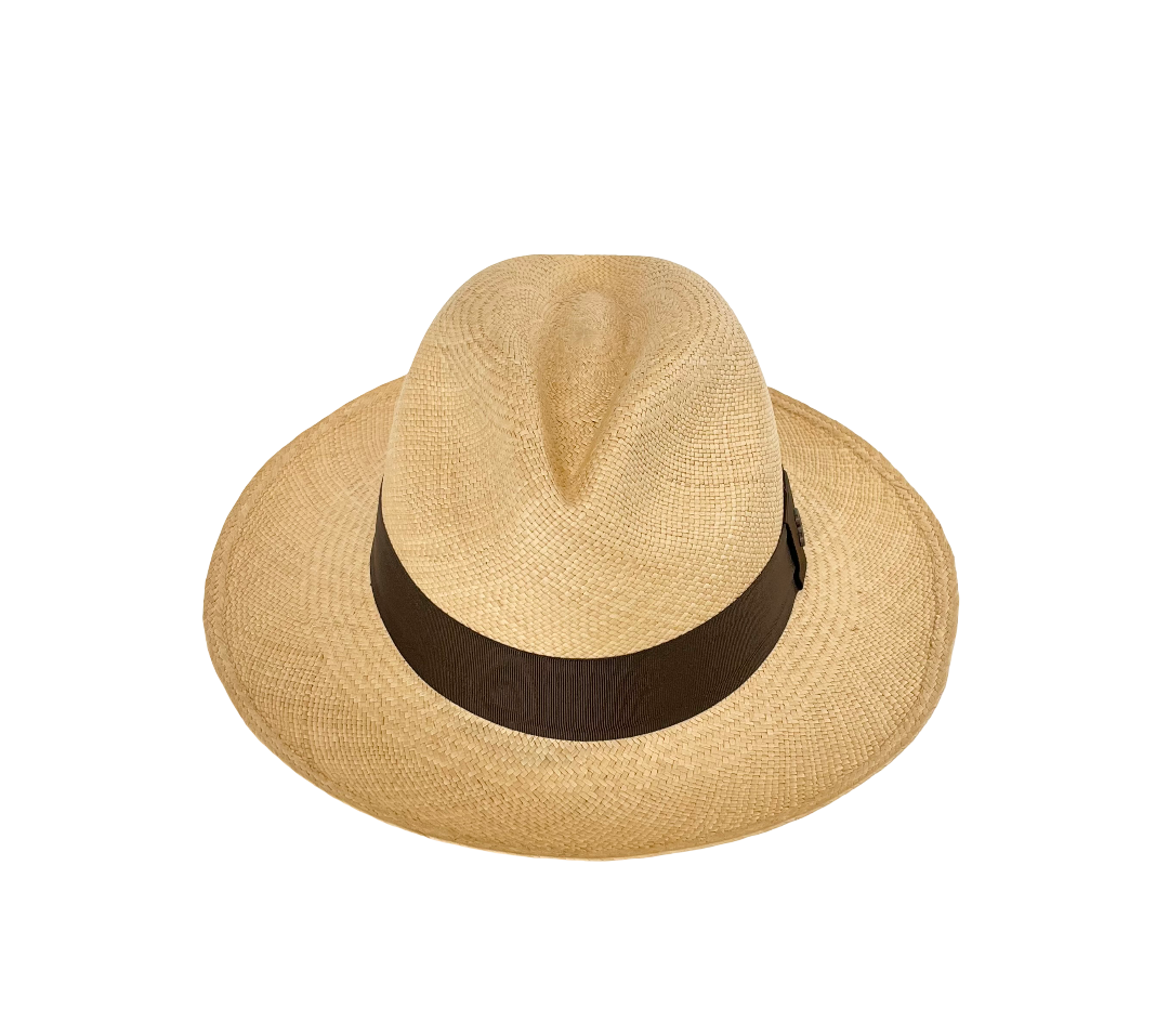 Classic Panama Hat - Beige with Brown Band
