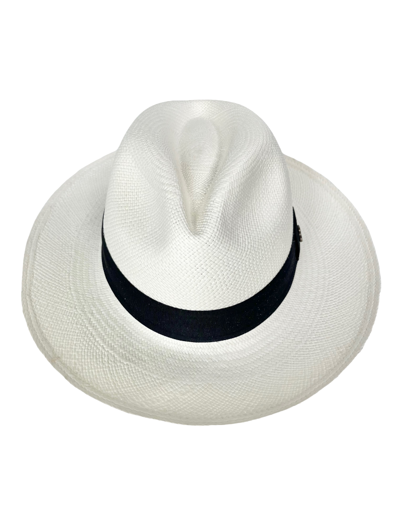 Classic Panama Hat - White with Black Band