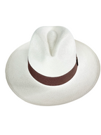 Classic Panama Hat - White with Light Brown Band