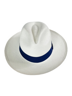 Classic Panama Hat - White with Navy Band