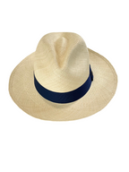 Classic Panama Hat - Natural with Navy Band