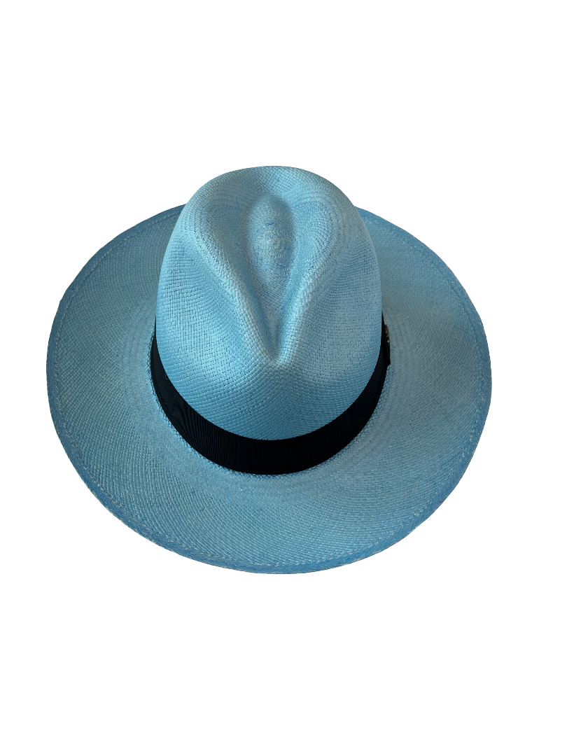 Classic Panama Hat - Light Blue with Black Band