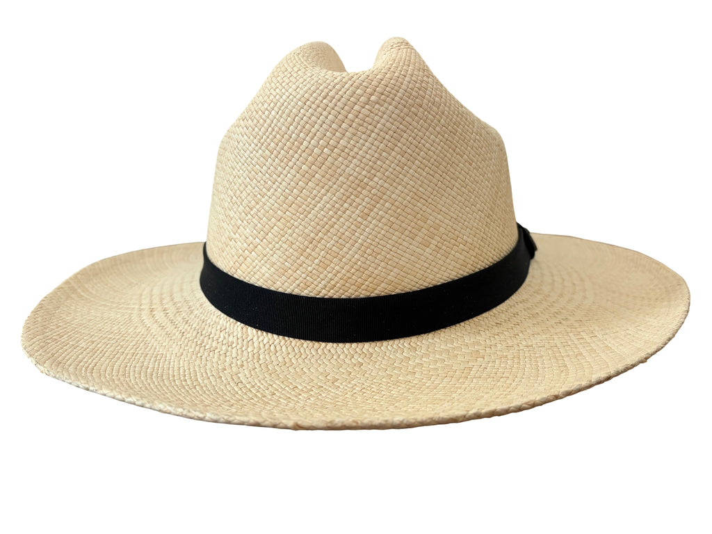 Western Panama Hat - Natural with Black Band