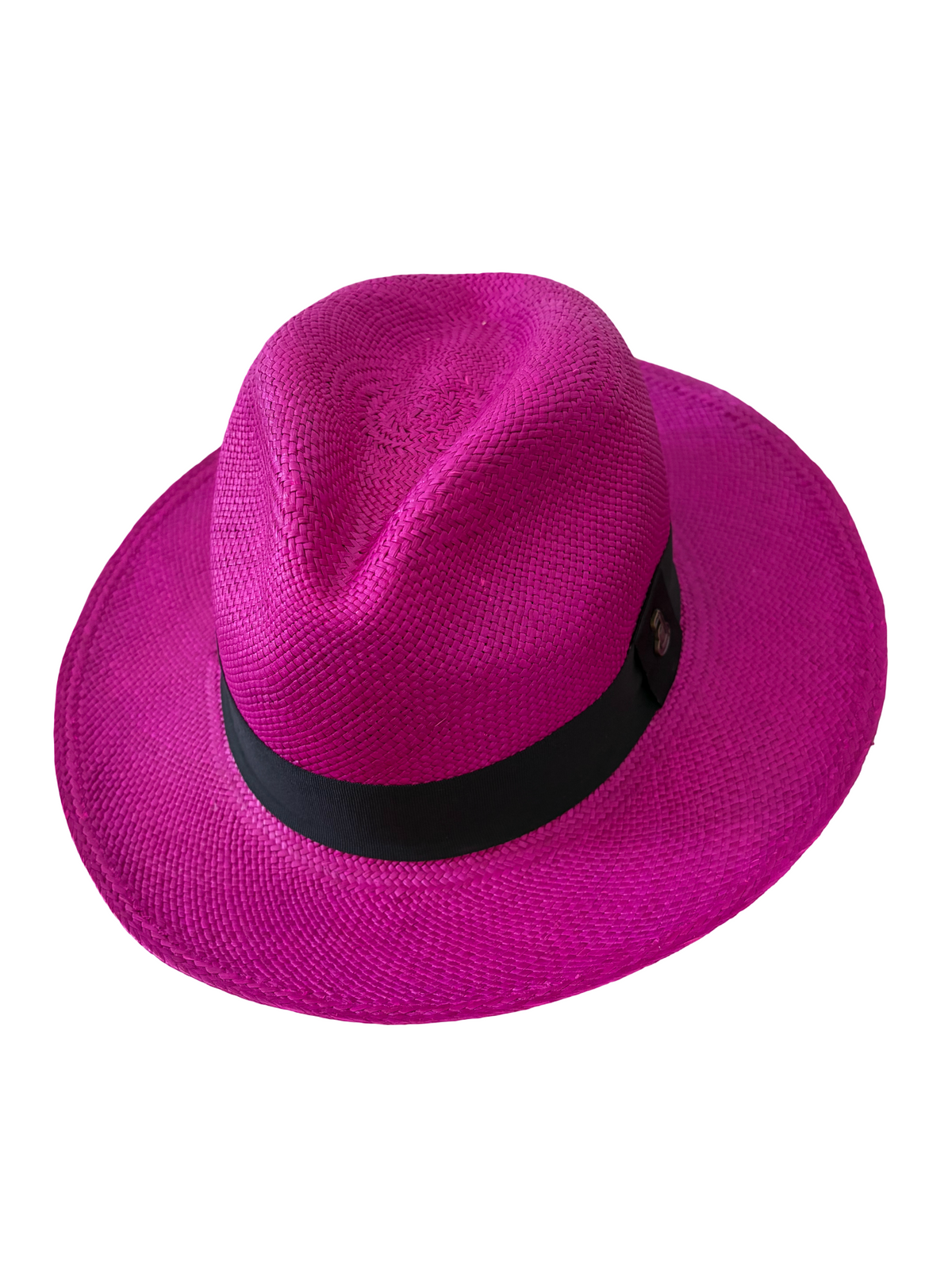 Classic Panama Hat - Fuchsia with Black Band
