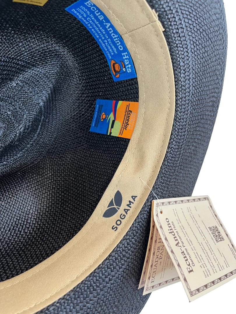 Classic Panama Hat - Black with Black Band