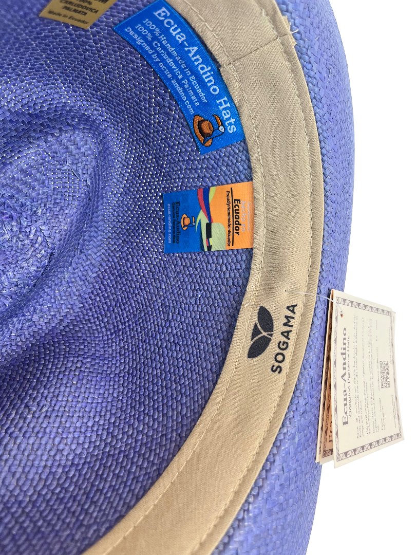 Classic Panama Hat - Blue with Black Band