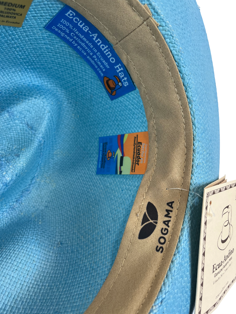 Classic Panama Hat - Light Blue with Black Band