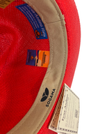 Classic Panama Hat - Red with Black Band