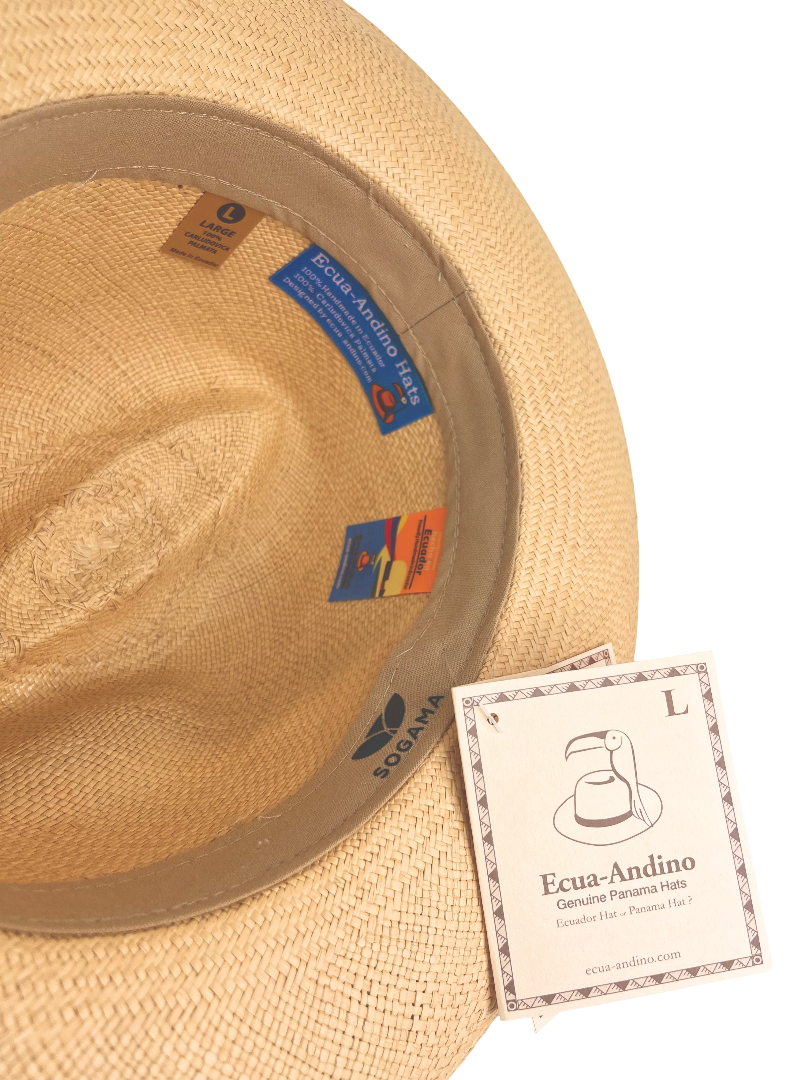 Classic Panama Hat - Beige with Light Brown Band