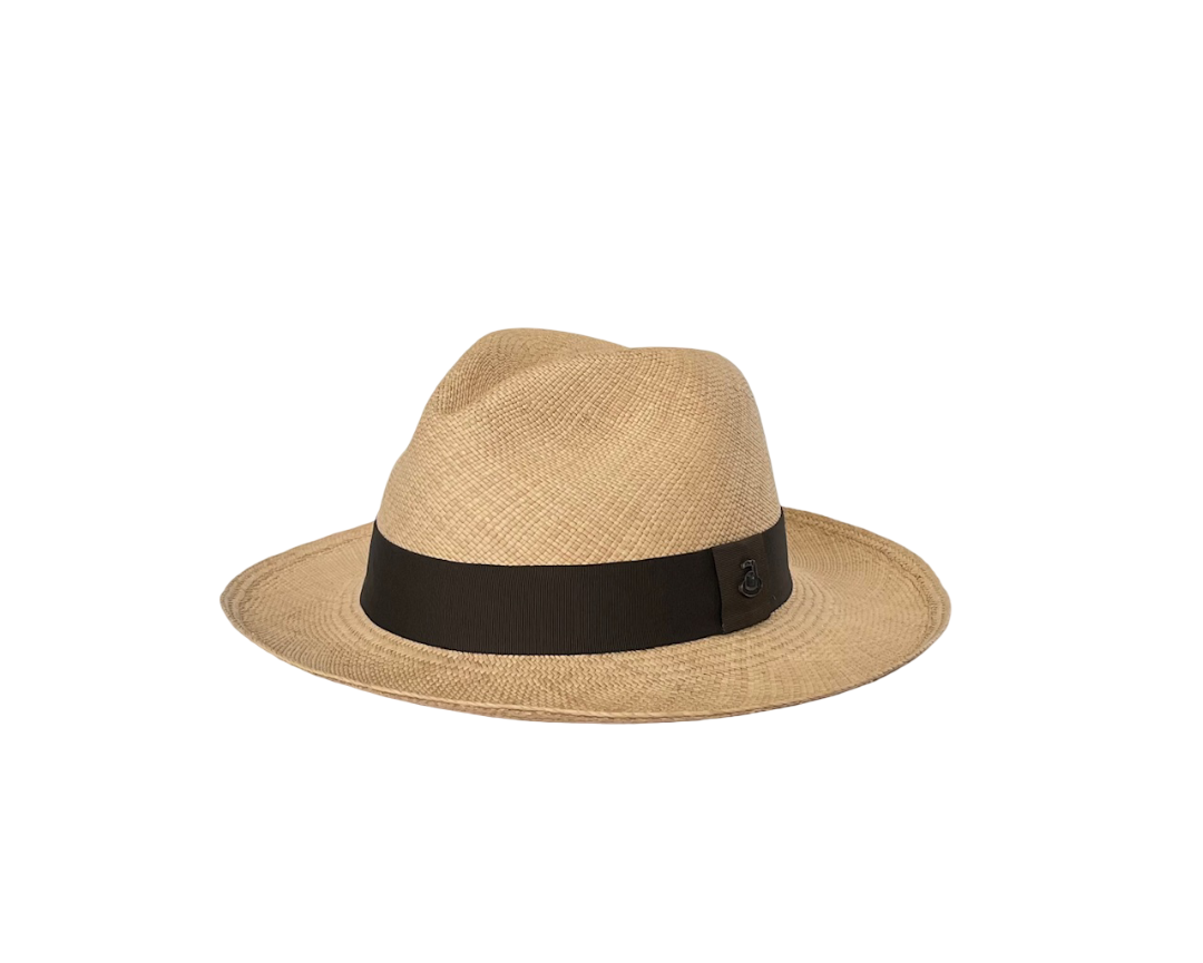 Classic Panama Hat - Beige with Brown Band