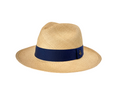 Classic Panama Hat - Beige with Navy Band