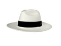 Classic Panama Hat - White with Black Band