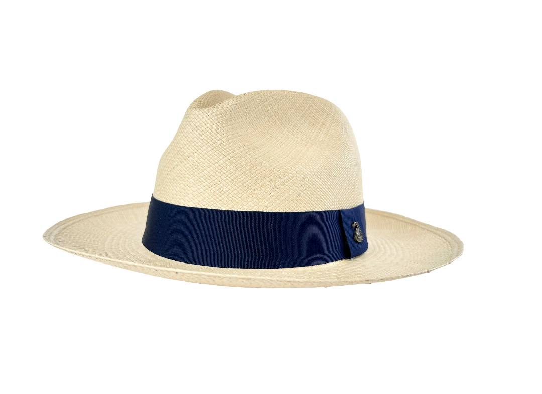 Classic Panama Hat - Natural with Navy Band