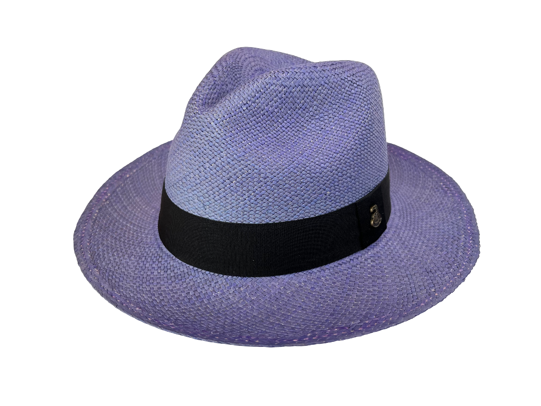 Classic Panama Hat - Blue with Black Band