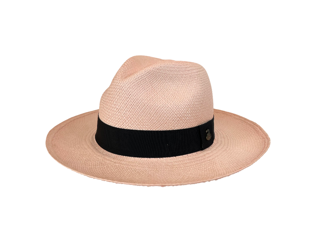 Classic Panama Hat - Pink with Black Band