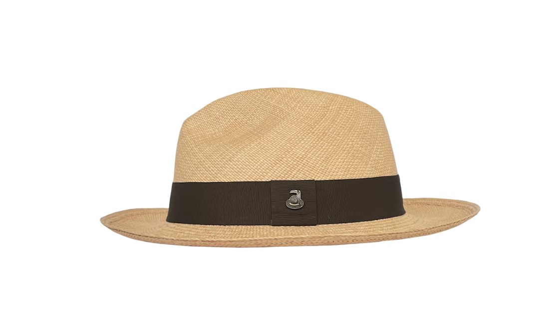 Classic Panama Hat - Beige with Brown Band