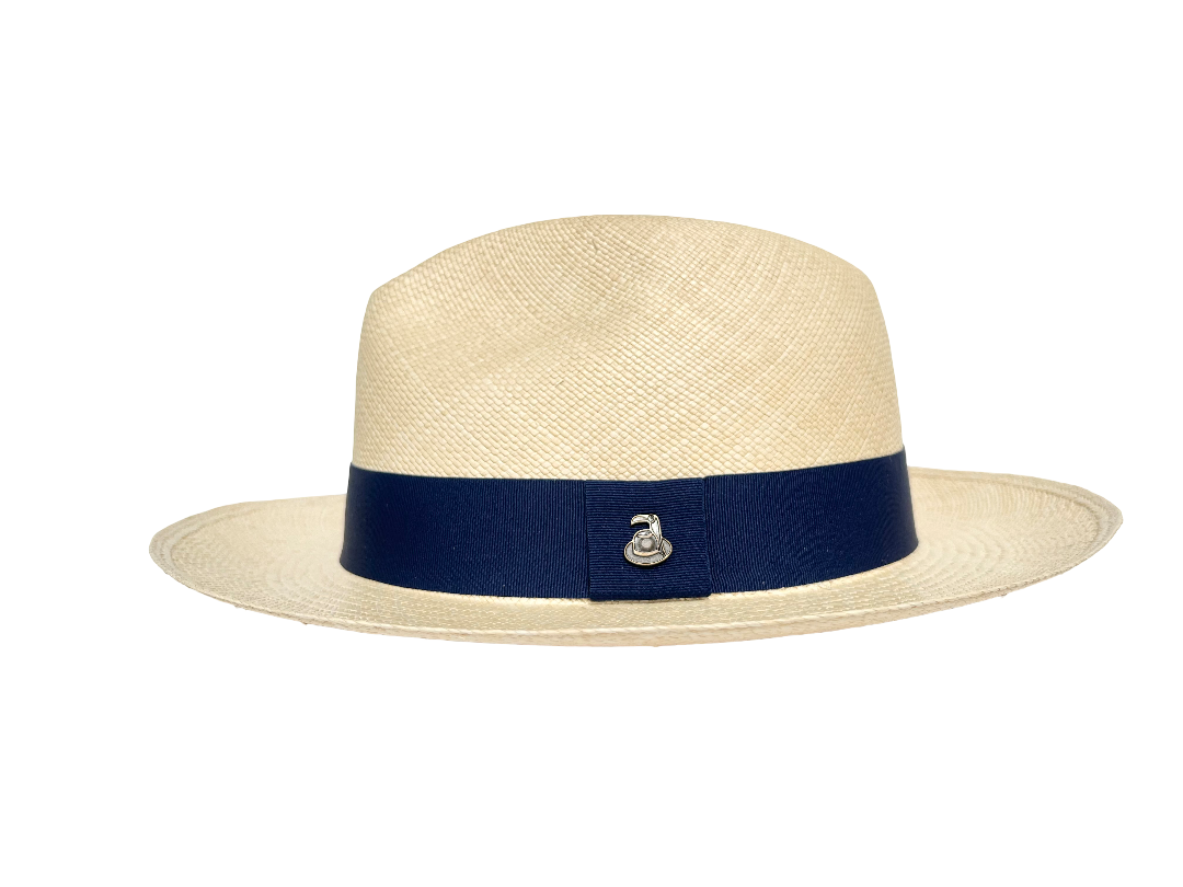 Classic Panama Hat - Natural with Navy Band