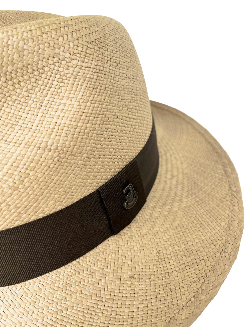 Classic Panama Hat - Beige with Brown Band