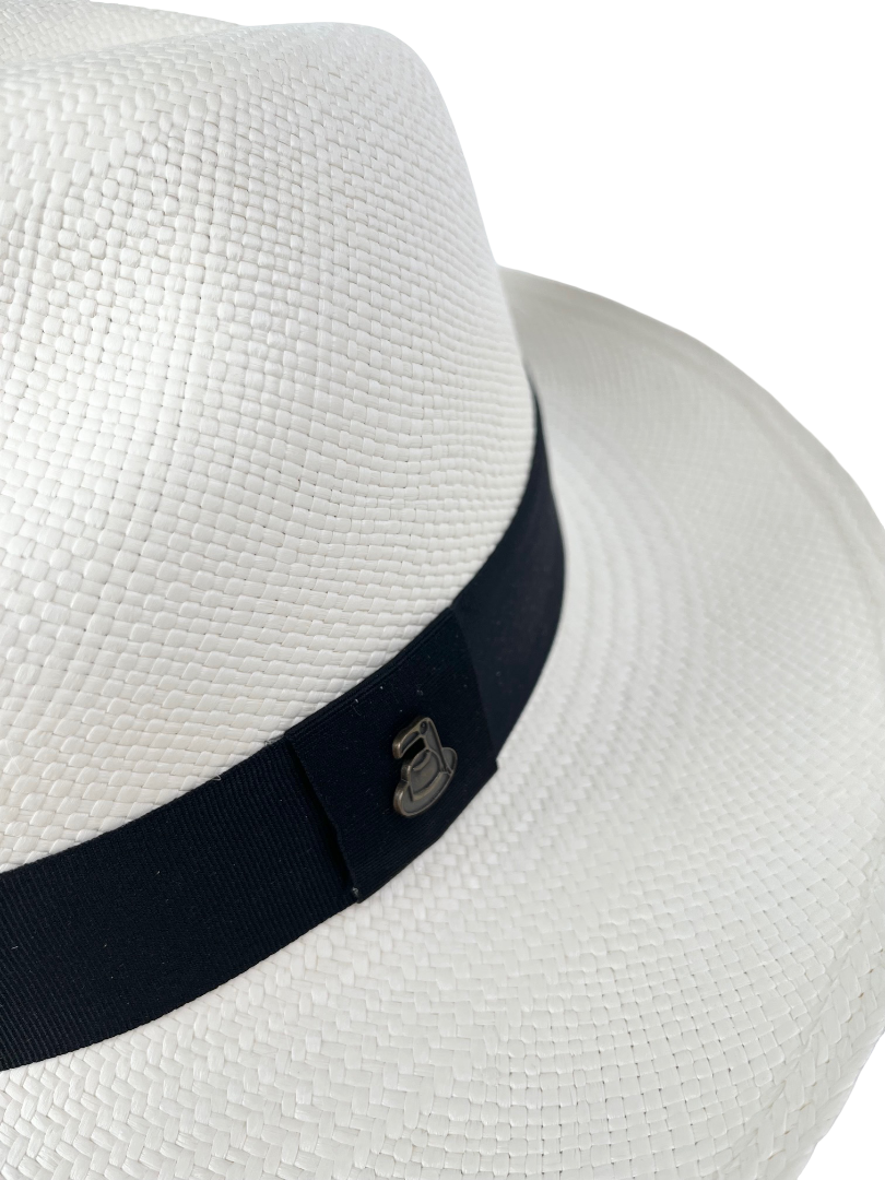 Classic Panama Hat - White with Black Band