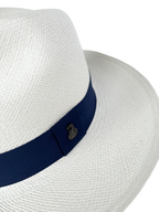 Classic Panama Hat - White with Navy Band