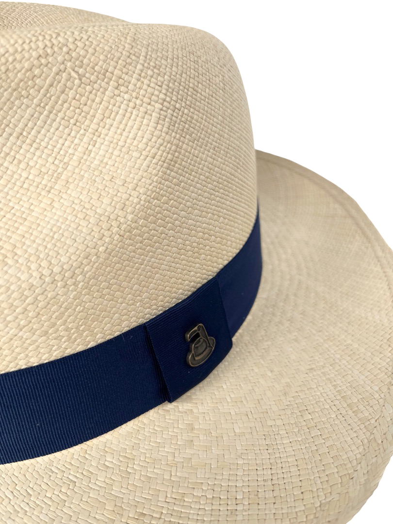 Classic Panama Hat - Natural with Navy Band