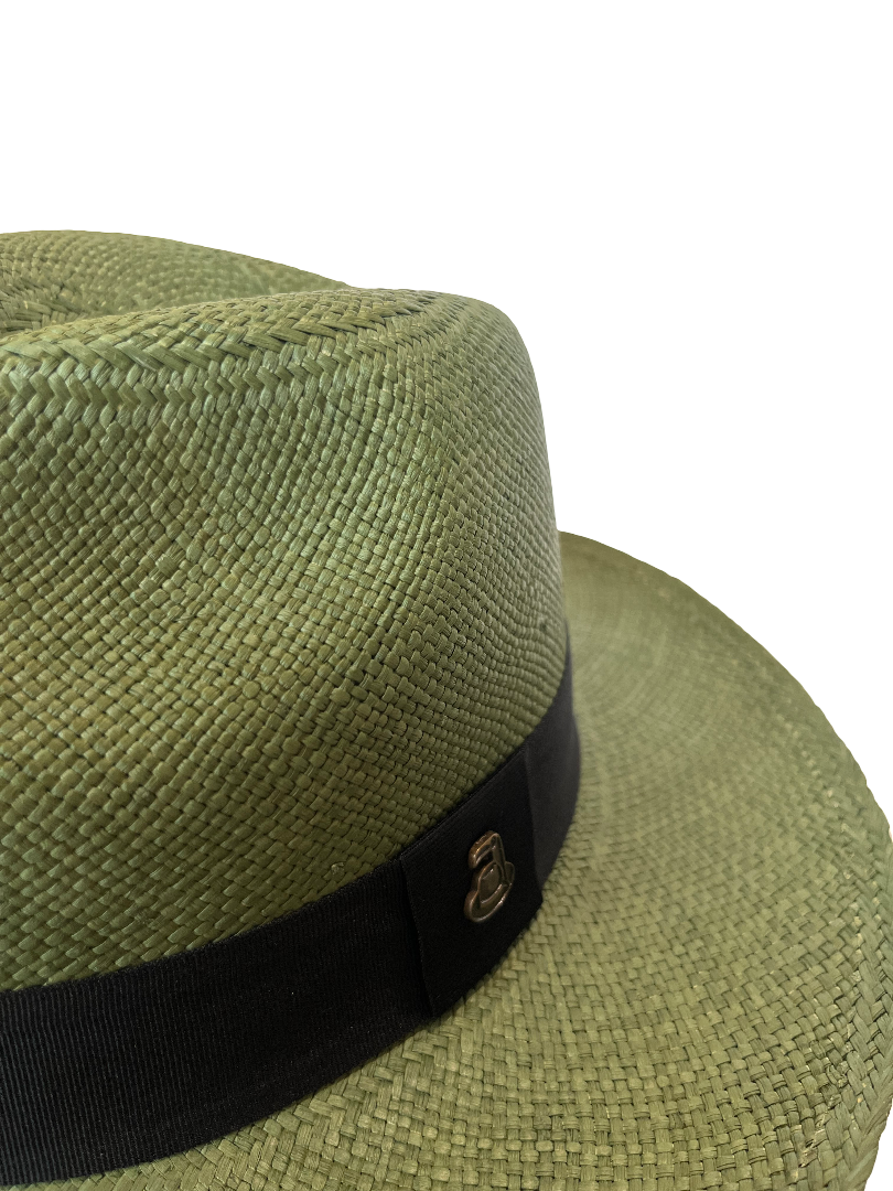 Classic Panama Hat - Dark Green with Black Band